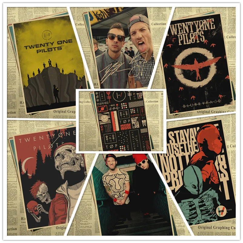 Плакат Twenty One Pilots Ностальгия в стиле ретро плакат из крафт бумаги постер для