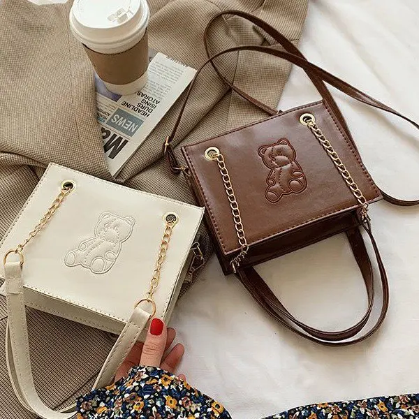 

Cute Little Bear Bag Women's 2021 New Fashionable Korean Style Messenger Bag Shoulder Bag Spring and Summer Simple Small
