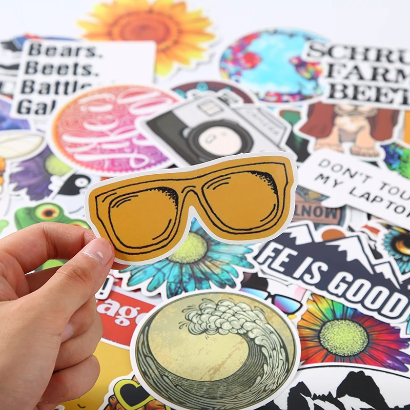 

TD ZW 50 pcs /set Cartoon Stickers Cute Kids Child Stickers Waterproof Animal Stickers Biker Laptop Motor DIY Stickers Pack