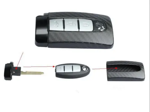 Чехол из натурального углеродного волокна для автомобильного ключа с