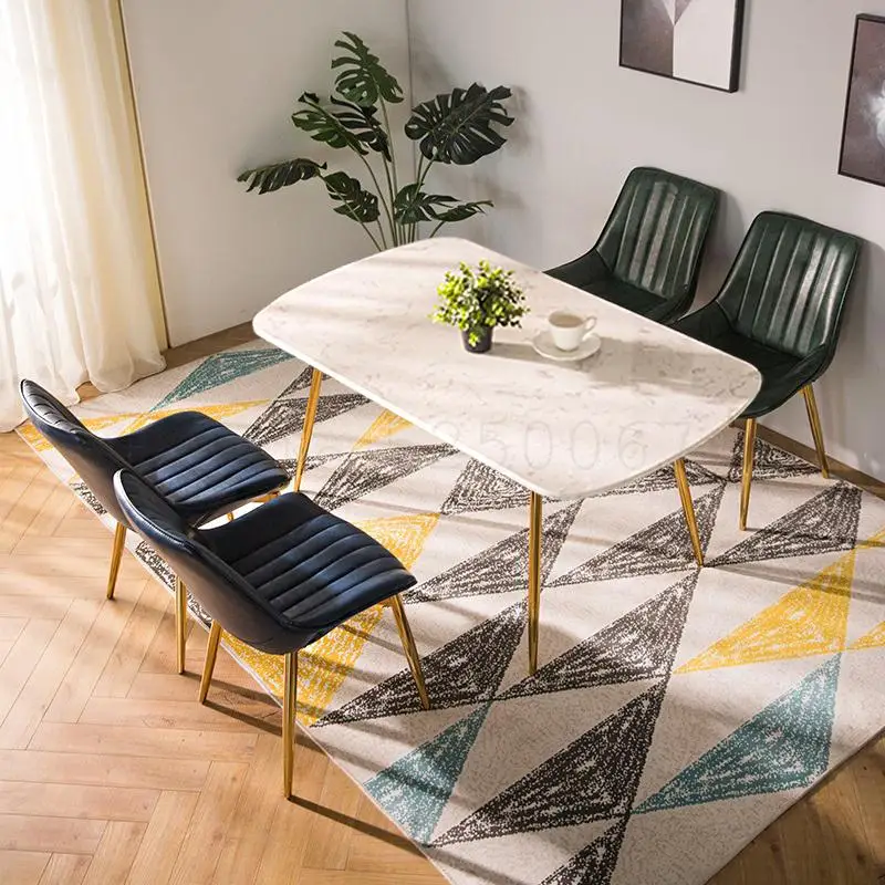 Nordic обеденный стул светильник Роскошные Простой кожаный с металлическим