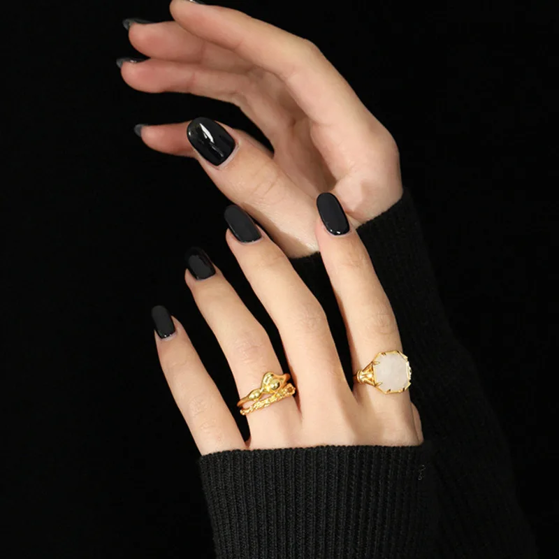 

Luxury Rings For Women Sterling Silver 925 Crystals Trendy Geometric Designer Adjustable Ring Bijoux Femme Fine Jewellery Gift