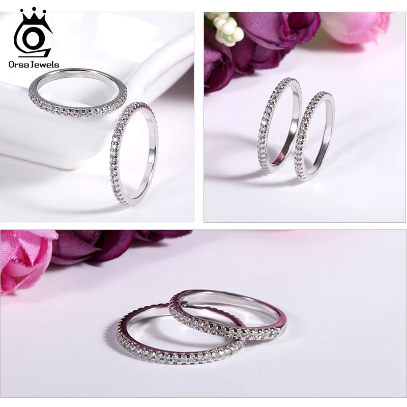 ORSA JEWELS 100% Стерлинговое Серебро 925 пробы красочные женские кольца AAAA Циркон