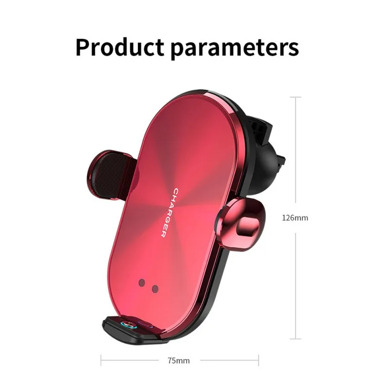 

Automatic Clamping Qi Car Wireless Charger Infrared Induction Stand Fast Charging Phone Holder for IPhone 11 XR Samsung S10 S20