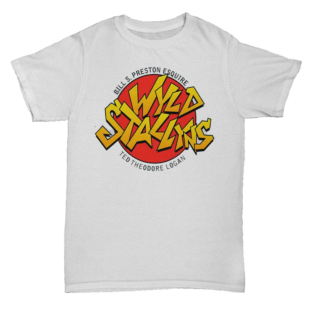 Футболка с надписью Bill And Ted Inspired Wyld Stallyns Wild Stallions Tumblr популярная футболка|Мужские