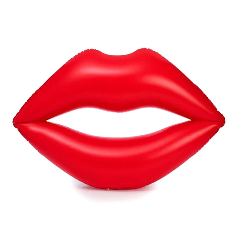 

180cm Adult Red Lips Inflatable Mount Floating Row Floating Bed Thickened PVC Swimming Ring Pool Beach Water Supplie