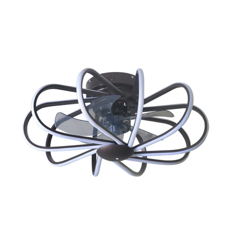 

Nordic Mini Fan with Lamp and Remote Control 5 ABS Baldes Lighting Ceiling Chandelier Goldenn White Black Silent Copper Motor