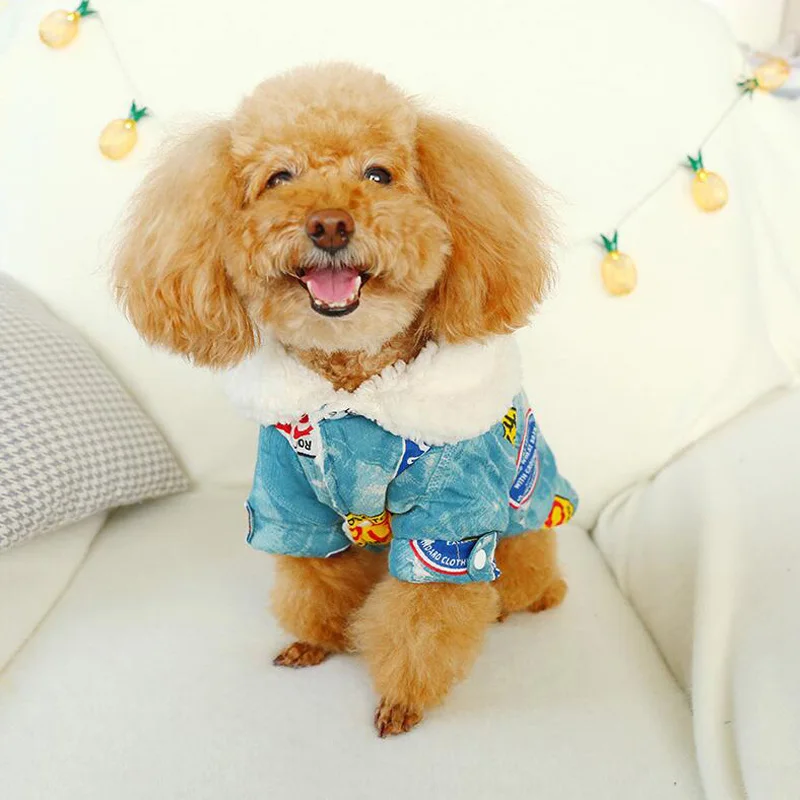 Одежда для собак новый стиль зимняя одежда толстый теплый костюм маленьких мопса