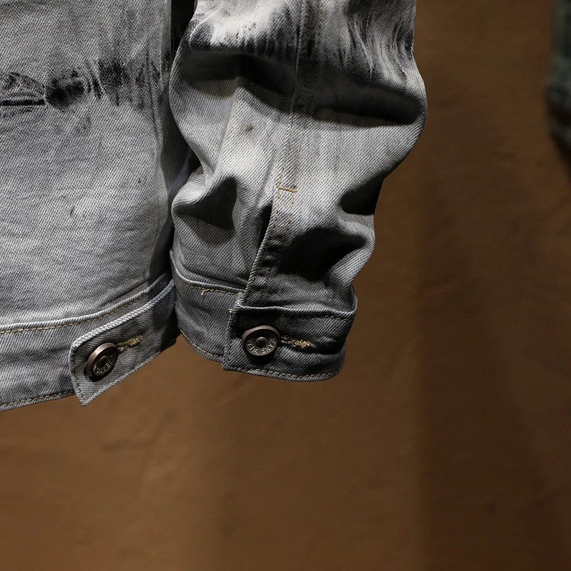 KSTUN джинсовая куртка мужское пальто Ретро стиль светильник серые джинсы куртки