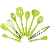 silicone 10 piece non stick pan spatula scrapers spoon set kitchen tool baking cooking appliance kitchen gadget sets accessoires