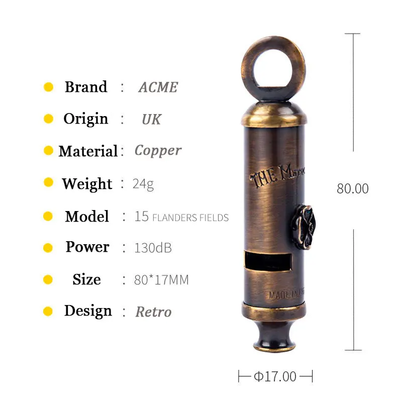ACME Бронзовый свисток британского происхождения памятный мира большой децибел 120