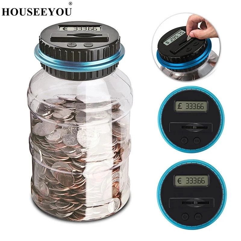 Контейнер для хранения денег на 2 5 л электронный цифровой ЖК-подсчет контейнер