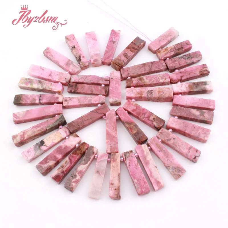 5x10-7x33mm Charoite опал, кварц, Агатовая палочка рыхлый натуральный камень бусины для DIY для изготовления украшений ожерелья Браслет серьги 15" - Цвет: Rhodonite