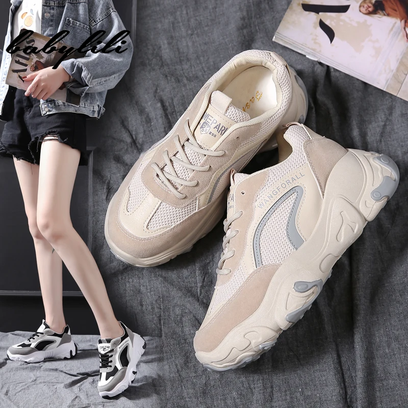Feamle/женские кроссовки на платформе сетчатая Повседневная обувь дышащие женские