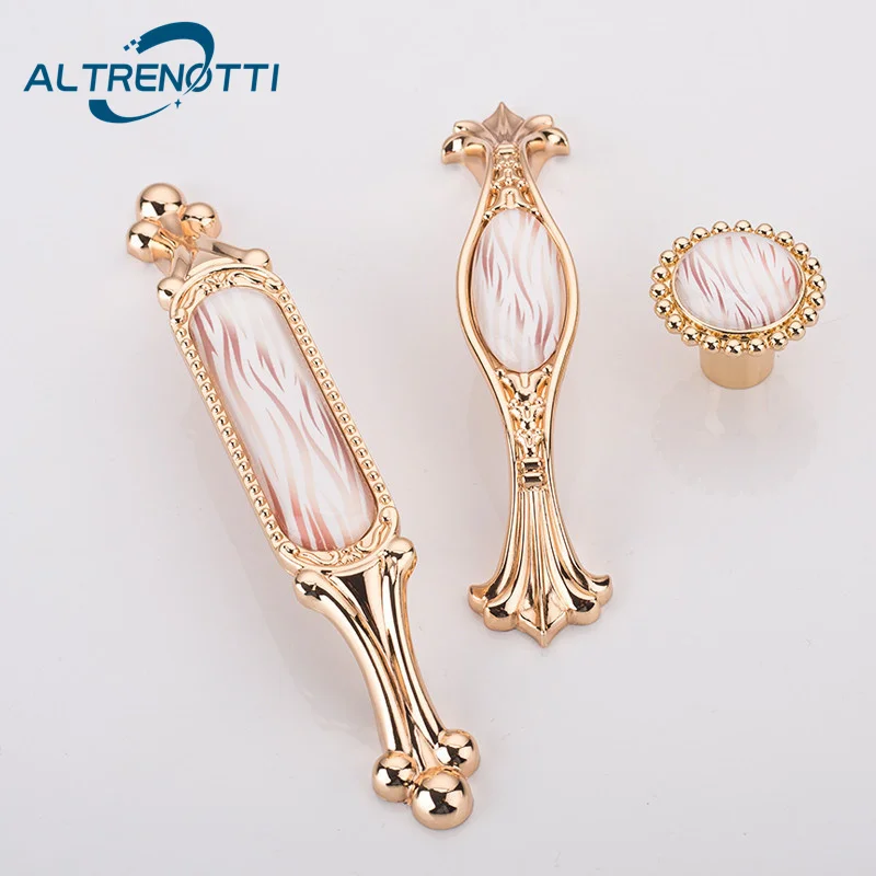 

European Furniture Cabinet Handle Zinc Alloy Crystal Glass Wardrobe Drawer Door Pull Rural Kitchen Cupboard Closet Knob Hardware