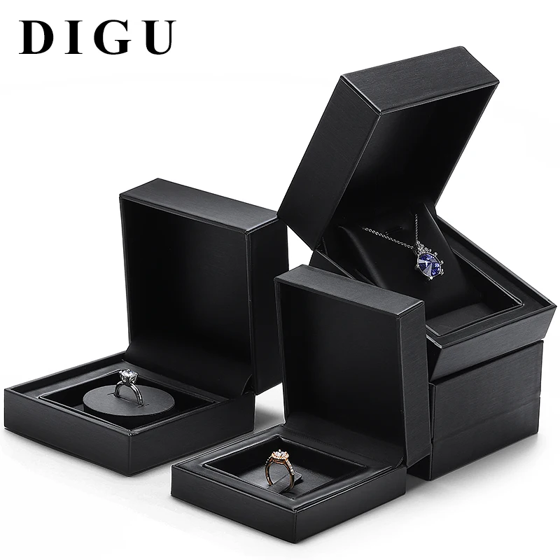 Шкатулка DIGU из искусственной кожи для ювелирных изделий роскошный черный Бокс