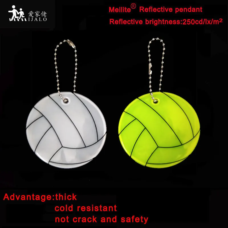 

MEILITE 250 candle lights volleyball model Reflective keychains Safety protection bag pendant key ings For traffic safety use