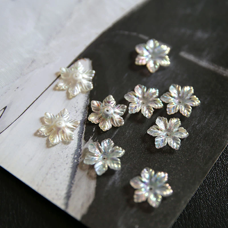 10 шт. корейские лазерные волшебные цветные полимерные подвесные листья тычинки