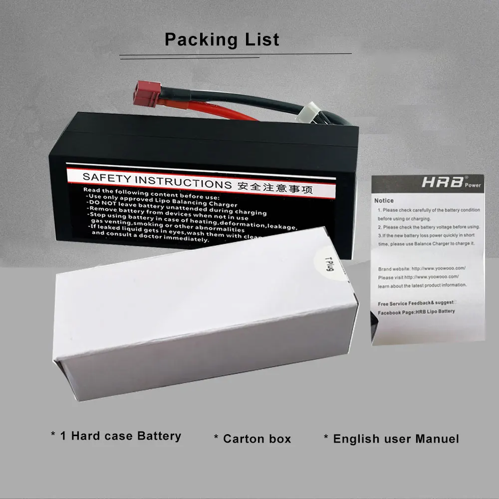 HRB RC Lipo Battery 2S 3S 8000mah 7 4 v 11 1 100C XT60 Жесткий Чехол для Traxxass rc monsters truck 1/10 1/12 Car Boats