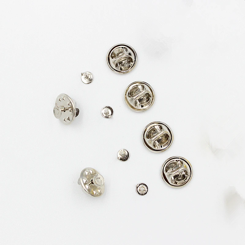 Silver Set 1 упаковка золотой родий Медный гвоздь держатель галстука с отворотом штырь сзади клатч рассеянная Бабочка застежка Squeeze значок держатель набор DIY ювелирных изделий - Цвет: Silver Set