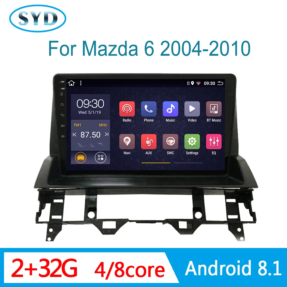 Центральный мультимедийный модуль RAM 2G для Mazda 6 2004 2005 2006 2008 Авторадио GPS DVD плеер