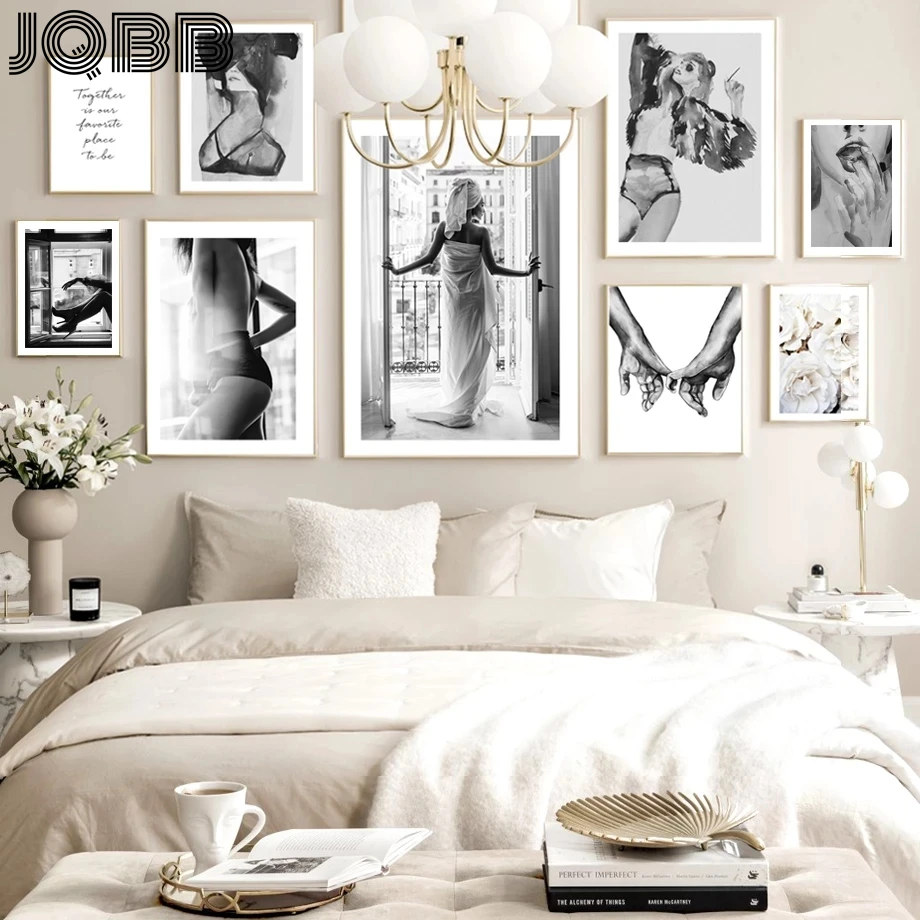 

Paris Window Sexy Woman Naked Back Flower Wall Art Canvas Painting Nordic Posters And Prints Wall Pictures For Living Room Decor
