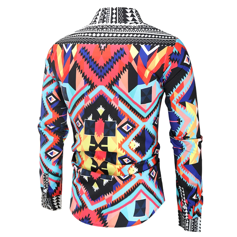 Рубашка мужская с цветочным принтом роскошная приталенная классическая смокинг