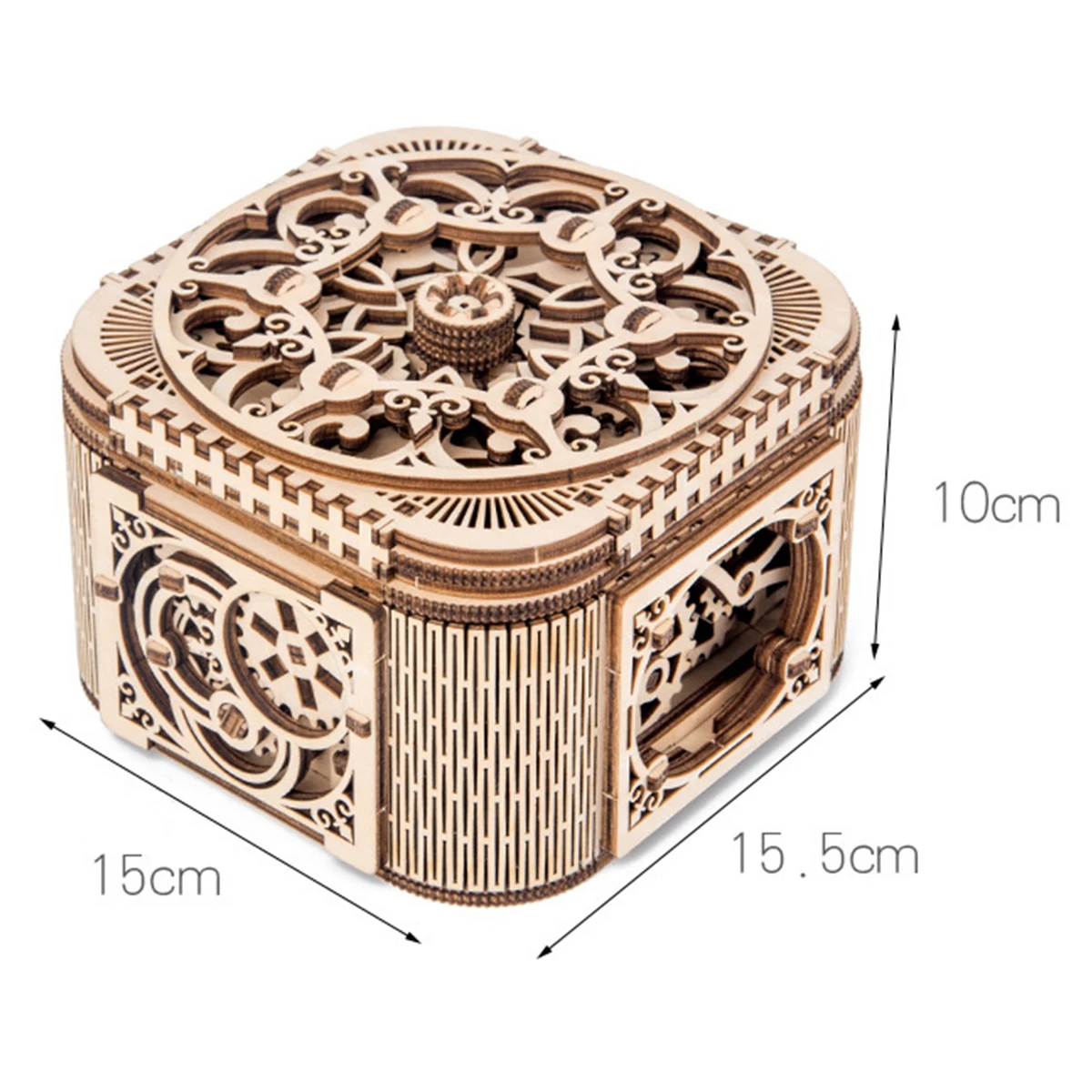 

3D Wooden Treasure Puzzle Box DIY Puzzle Antique Wooden Box Model Laser Cut Mechanical Treasure Puzzle Box Construction Kit