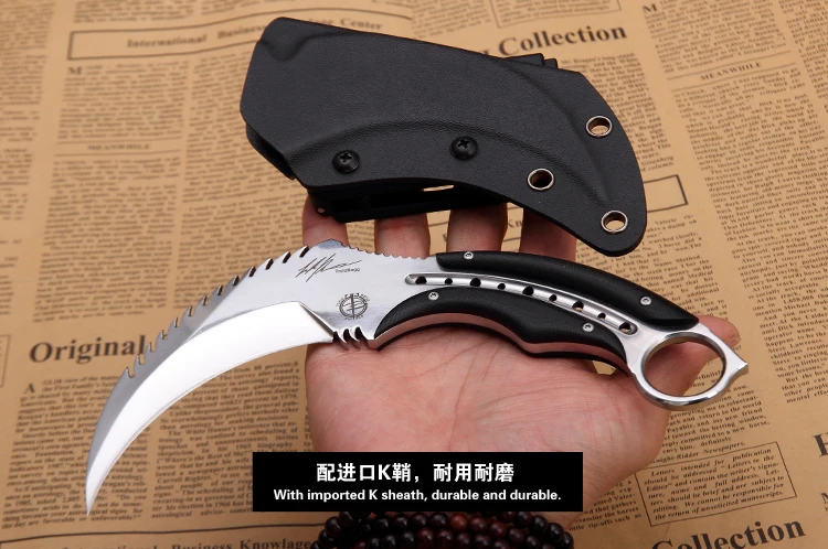 Фиксированный нож Karambit 9cr18mov лезвие сталь+ G10 Ручка Открытый Отдых тактические охотничьи ножи утилита выживания EDC ручной инструмент