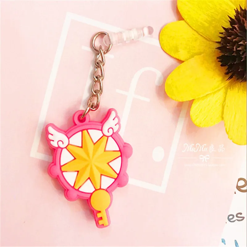 Anime Sailor Moon Keychain Cosplay Card Captor Sakura Keyring Girls Keychains Rubber Key Pendant Protective Case | Тематическая