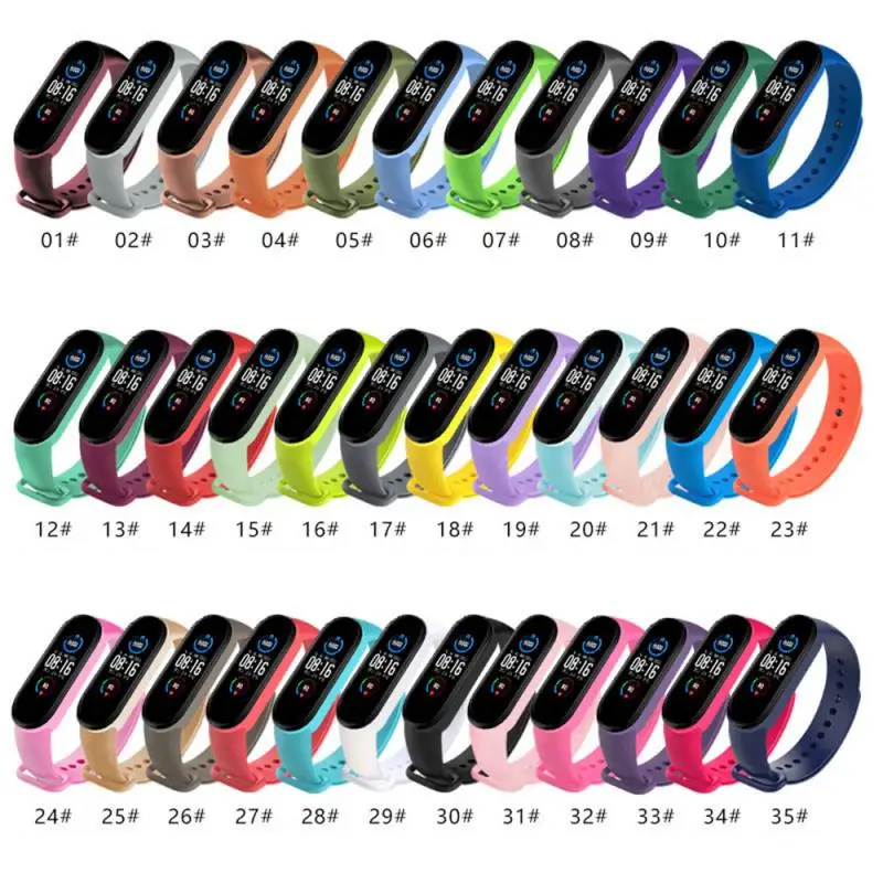 

For Xiaomi Mi Band Watch 6 Strap Pedometers TPU Solid Color Replacement Wristband Portable Fitness Equipment