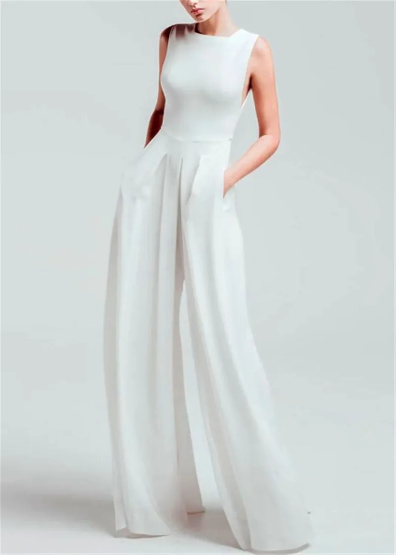 casual jumpsuits Women's Casual Square-Cut Collar Pure Color High Waist Straight 2020 new Sleeveless Jumpsuit women's overalls
