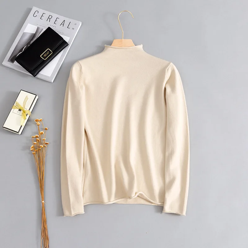 

Sweater Female Soft Korean Style Winter Half Turtleneck Women Bodycon Basic Pullovers Long Sleeve Pull Femme Coat Top
