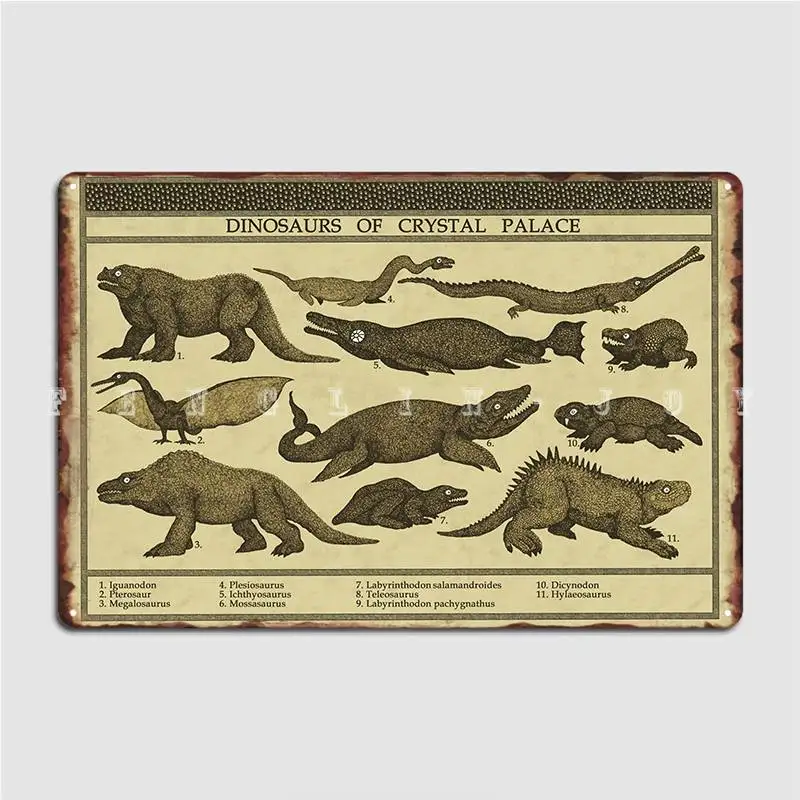 

Динозавры хрустальных дворцов, металлический плакат на вечеринку, создание украшения гаража, клубный жестяной знак, плакаты