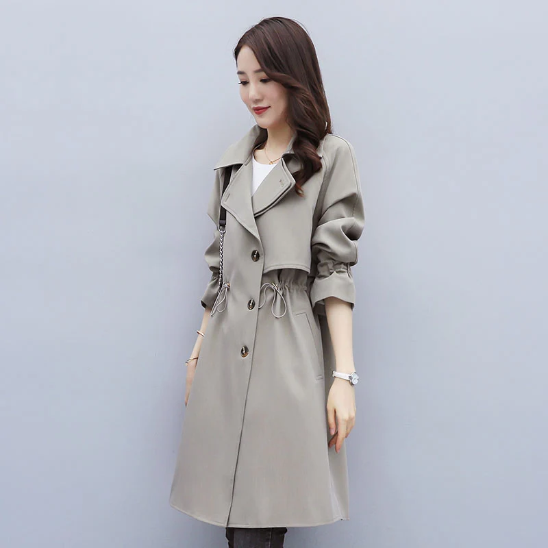 Женское длинное пальто-Тренч осеннее пальто 2020 новое корейское модное тонкое