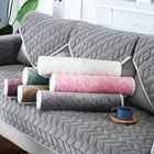 Утолщенное стеганое короткое плюшевое покрытие для дивана, нескользящий защитный чехол с кружевными краями в европейском стиле, универсальный чехол для дивана