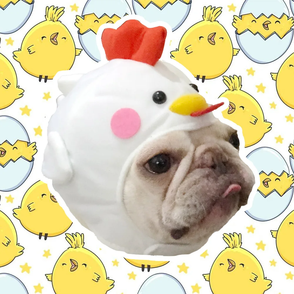 

Chicken Headdress Cotton Dog Fluffy Pets Accessories For Small Medium Dogs Winter Warm Hat French Bulldog Puppy Funny Chihuahua