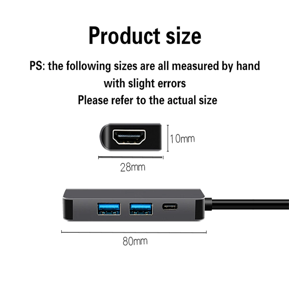 Thunderbolt 2 3 4 In1 USB-C Para HDMI адаптер 2X USB3.0 Тип C PD концентратор для Huawei P20 Pro Samsung DEX galaxy s9 |