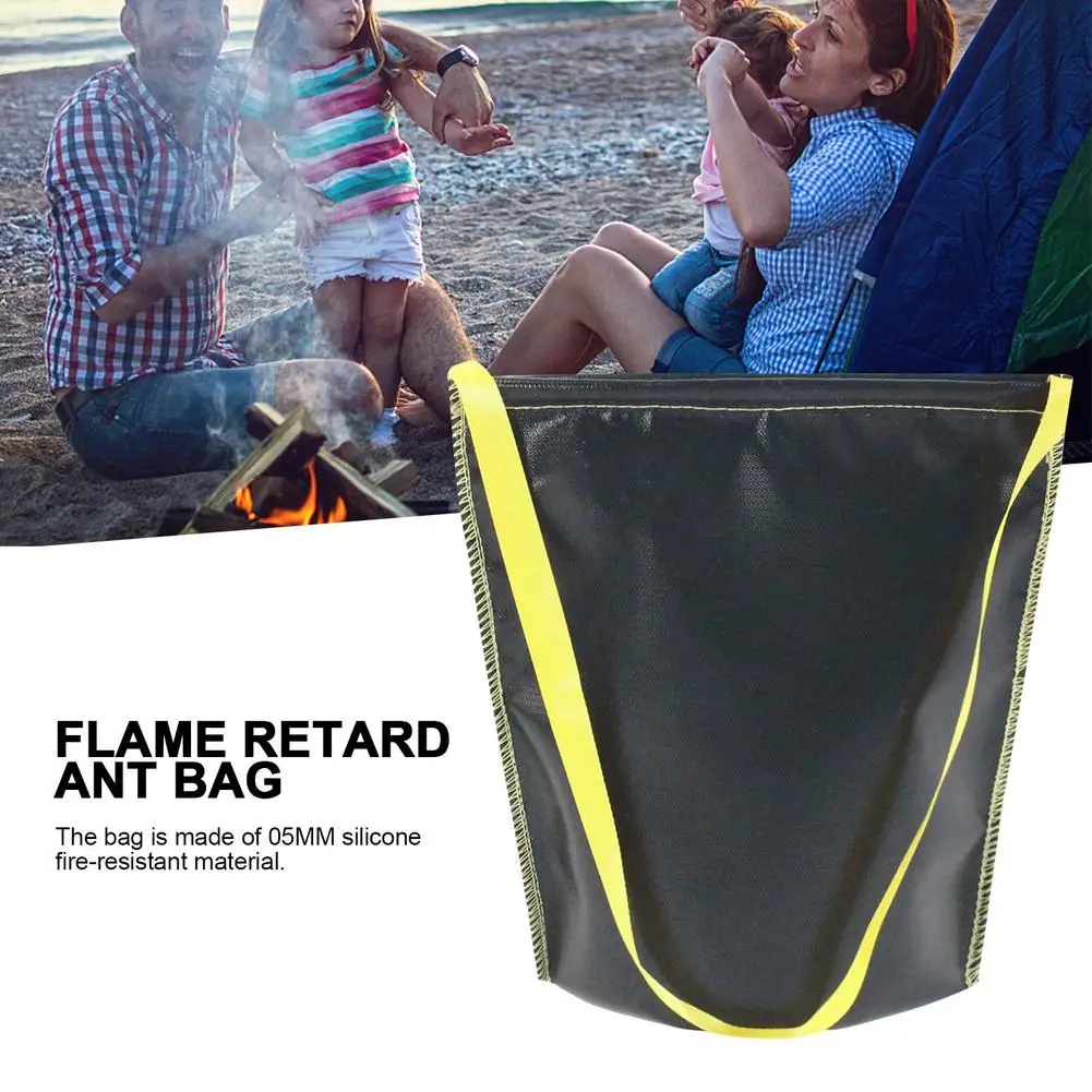 

Flame Retardant Storage Bag For Putting Out Burning Charcoals Outdoor Black Safety Flame Retardant Cloth Bag