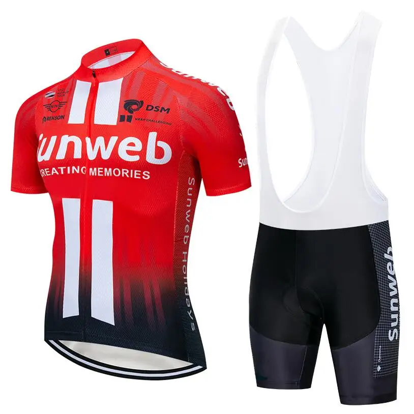 Красный Команда SUNWEB велосипедная одежда 20D велосипедные шорты костюм Ropa Ciclismo летний Быстросохнущий трикотаж для велосипедистов - Цвет: Красный