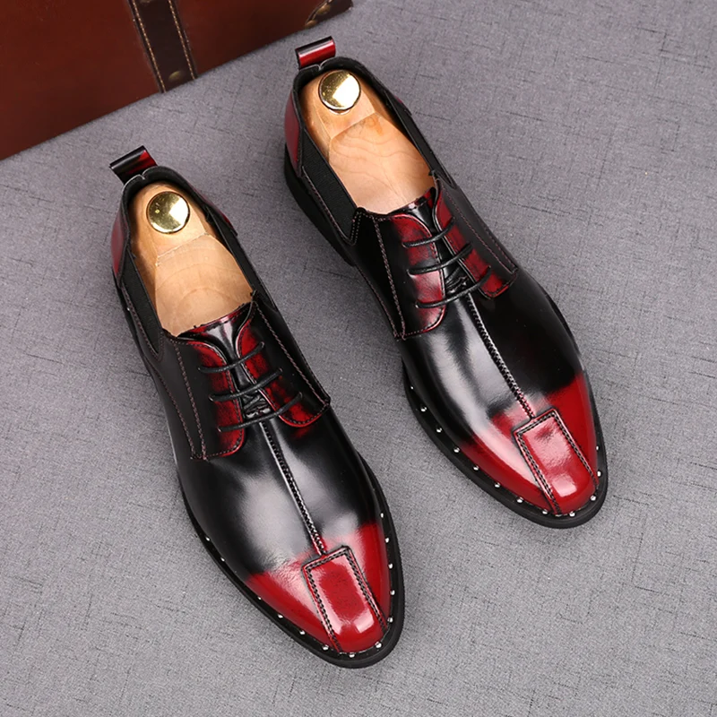 Мужские повседневные деловые Свадебные строгие туфли в Корейском стиле из