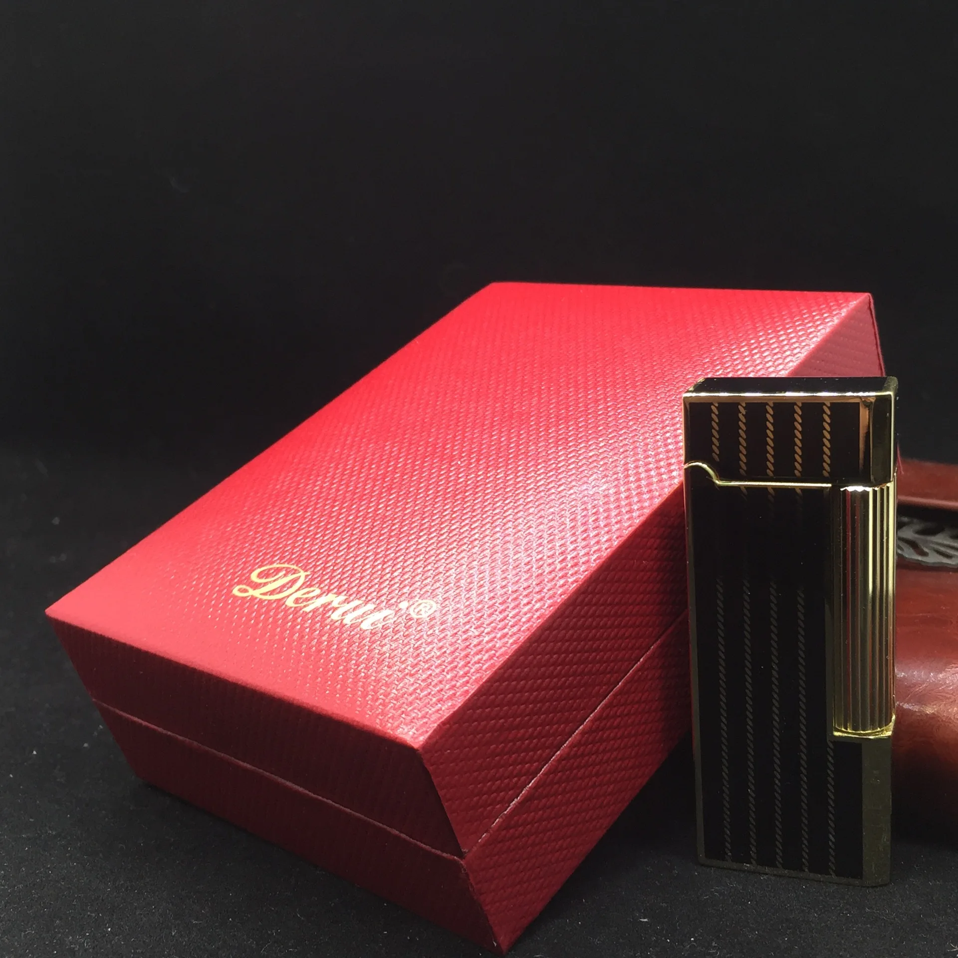 

New Bussiness Gas Lighter Compact Jet Butane Engraving Metal Gas PING Bright Sound Cigarette lighter Inflated No Gas With Box