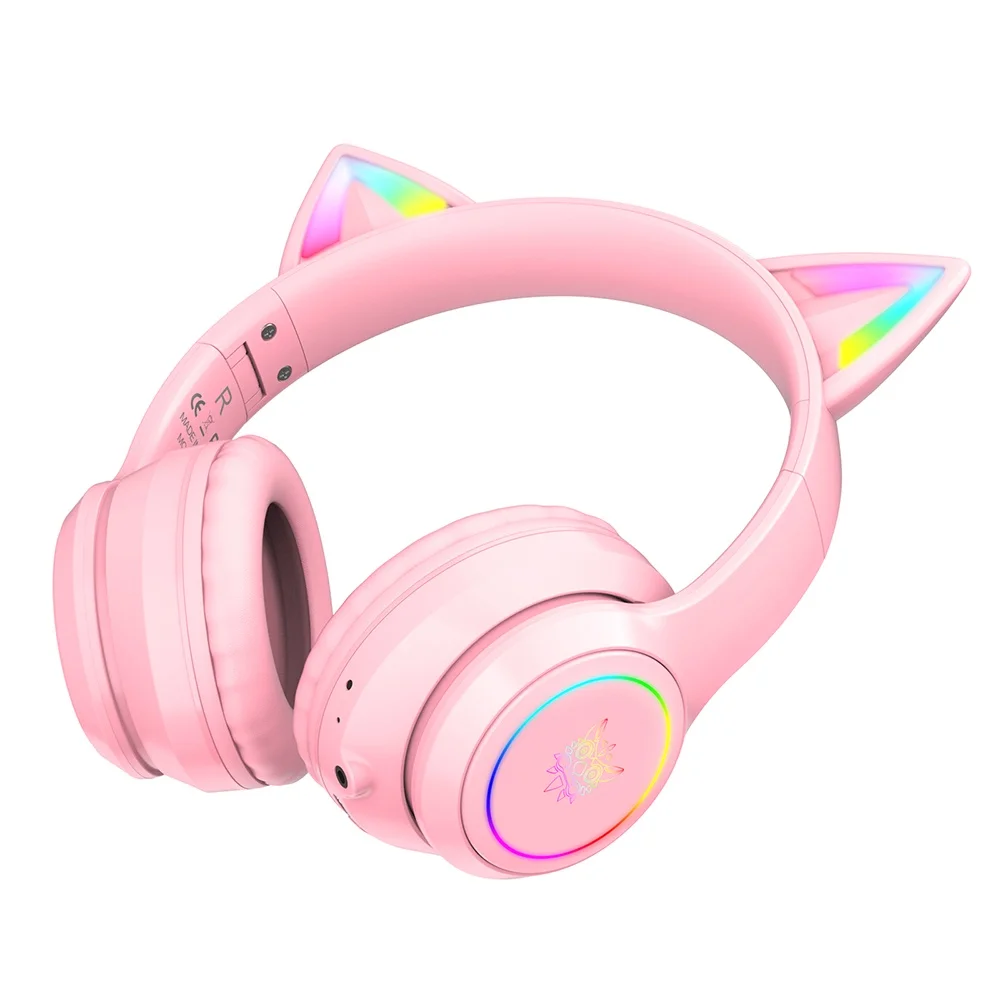 Наушники Onikuma B90 RGB с кошачьими ушками Bluetooth 5 0 Беспроводная игровая гарнитура