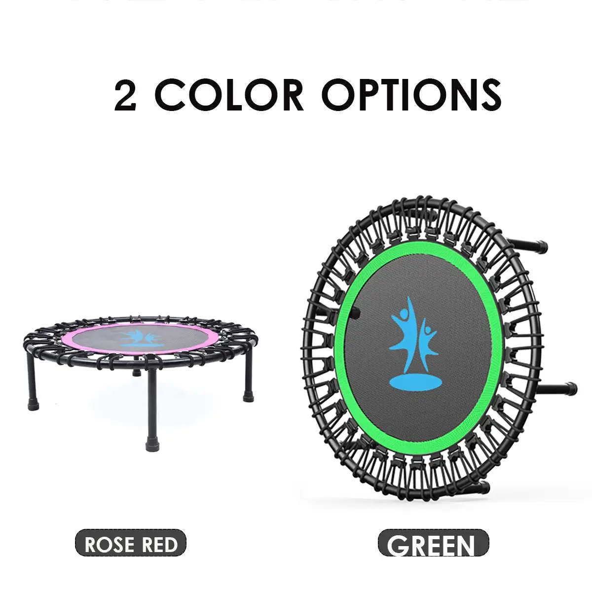 

40" 102cm Foldable Fitness Trampoline Rebounder For Adults Kids Home Indoor Gym Cardio Jump Workout Stability Training Exercise