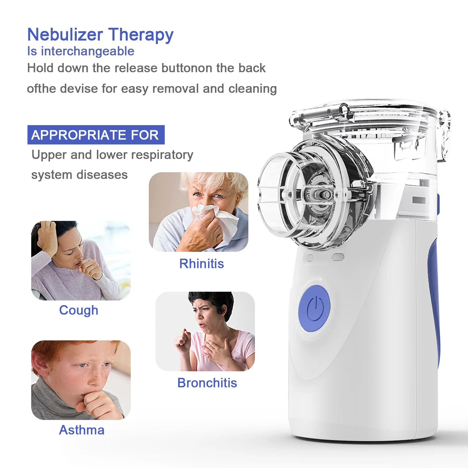 

Health Care Inhale Nebulizer Mini Portable Steaming Inhaler For Baby Adult Rechargeable Mesh Atomizer Inalador Nebulizador