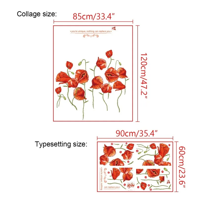 

Modern Wall Stickers Flowers Living Room Bedroom Decor Aesthetic Warm Romantic Art Wall Decals Waterproof Mural Room Decoration