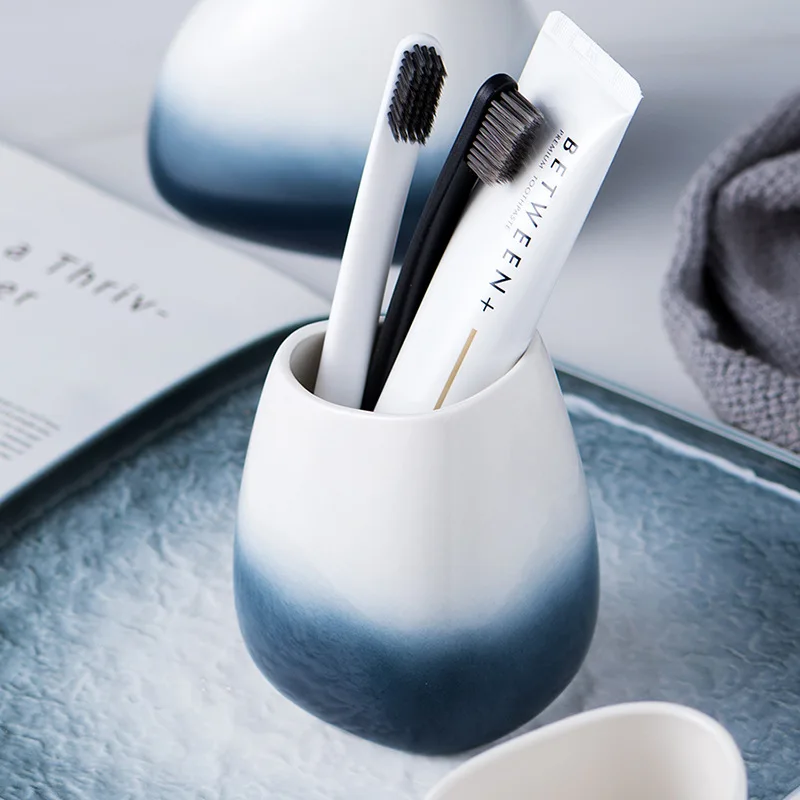 Керамическая сантехника градиентного серого цвета набор для мытья пар чистящие