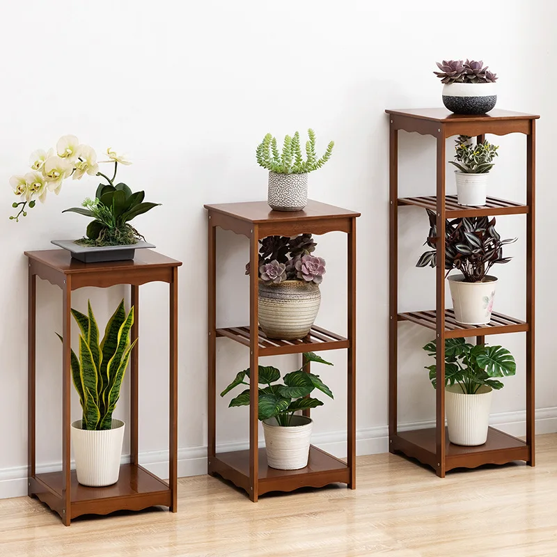 

2/3/4 полка из цельной древесины для растений, европейская уличная ретро мебель для сада, подставка для цветов, усиление и утолщение