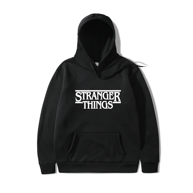 

2019 Trendy Faces Stranger Things Hooded Mens Hoodies and Sweatshirts Oversized for Autumn with Hip Hop Winter Hoodies Men Brand