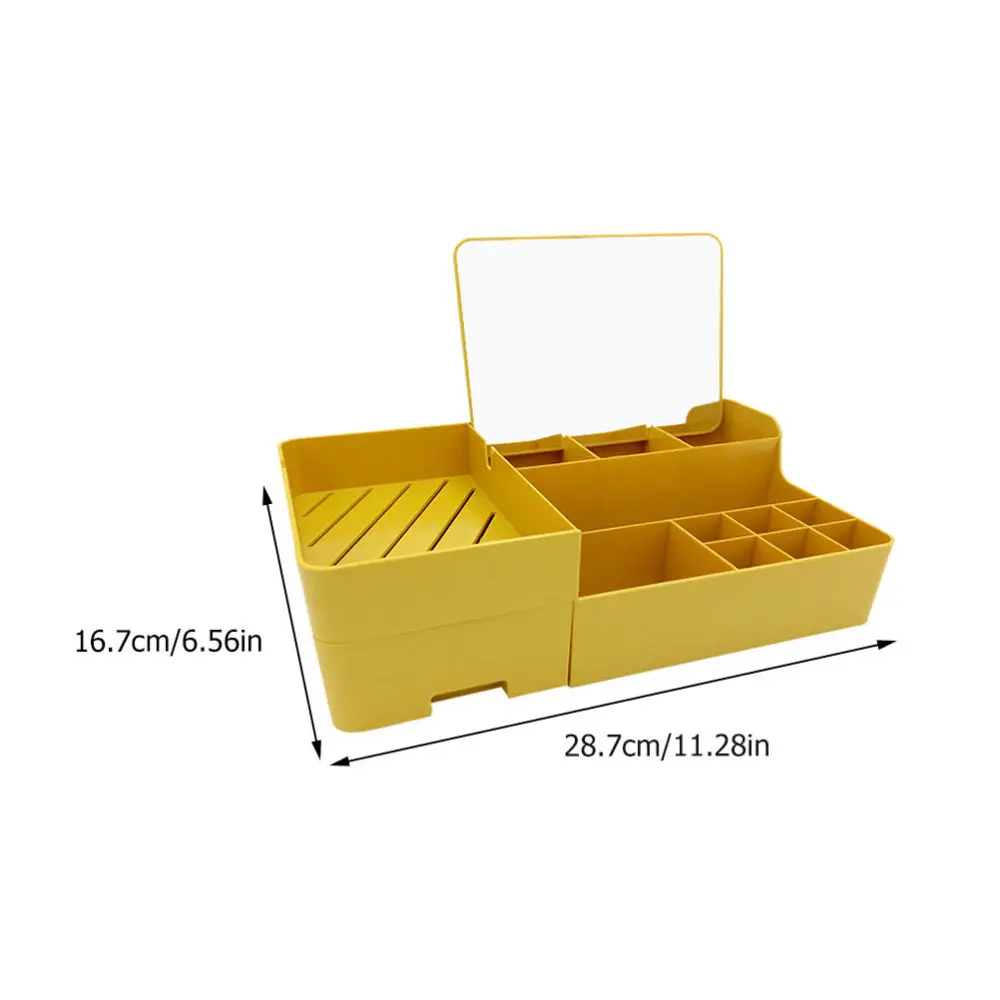 

1pc Creative Desktop Makeup Box Creative Cosmetic Storage Box (Yellow)